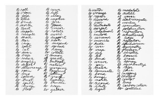 Verb List Compilation: Actions to Relate to Oneself (1967-1968) by Richard Serra