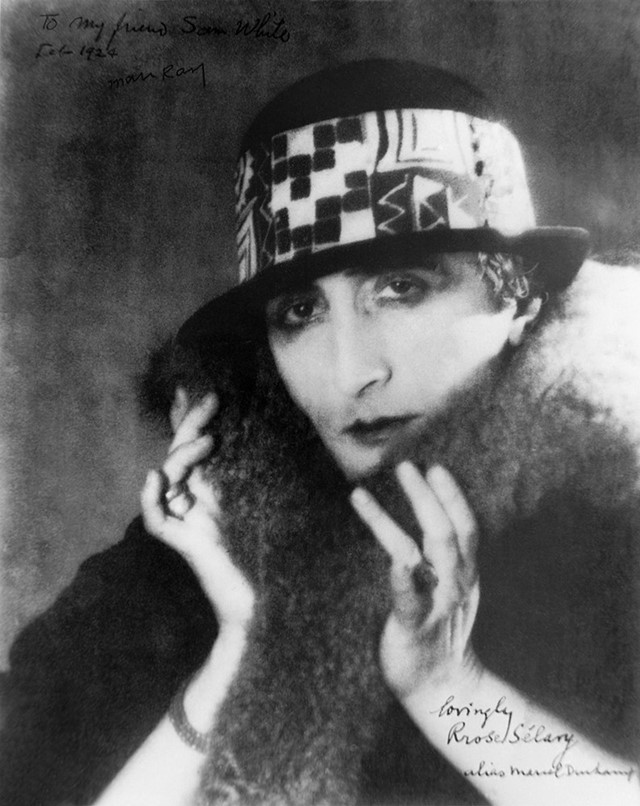 A photo of Rrose Sélavy, the feminine alter ego created by Marcel Duchamp.