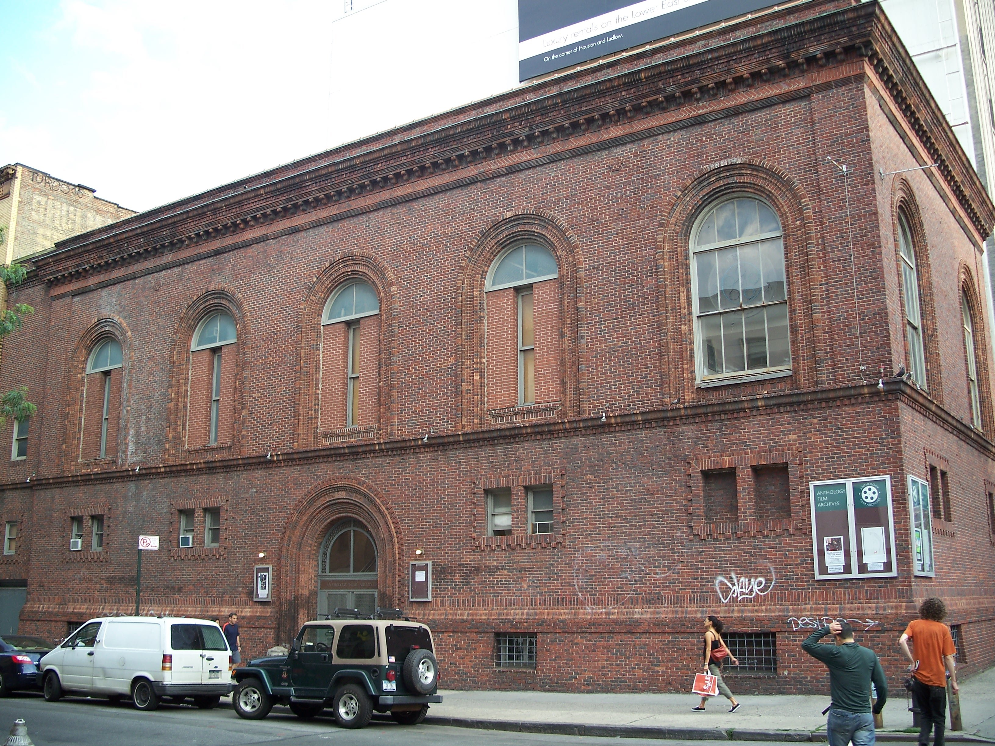 An exterior view of the Anthology Film Archives building.