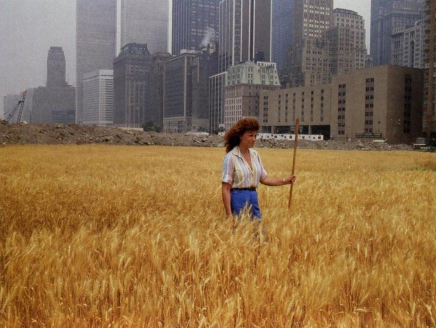 Wheatfield – A Confrontation, 1982 by Agnes Denis