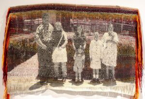 No nos Descubras Digital Print, Hoja de Maíz, Fibers by Jackie Espinsoa Moyotl.